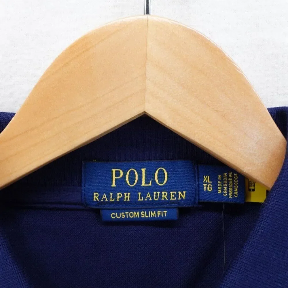 Polo Ralph Lauren Men's Slim Fit Lunar New Year Triple-Pony Polo Shirt Blue XL